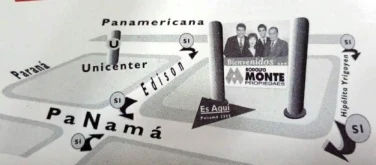 Plano de un aviso antiguo: la oficina en Panamá, entre Edison y la Panamericana, junto a Unicenter